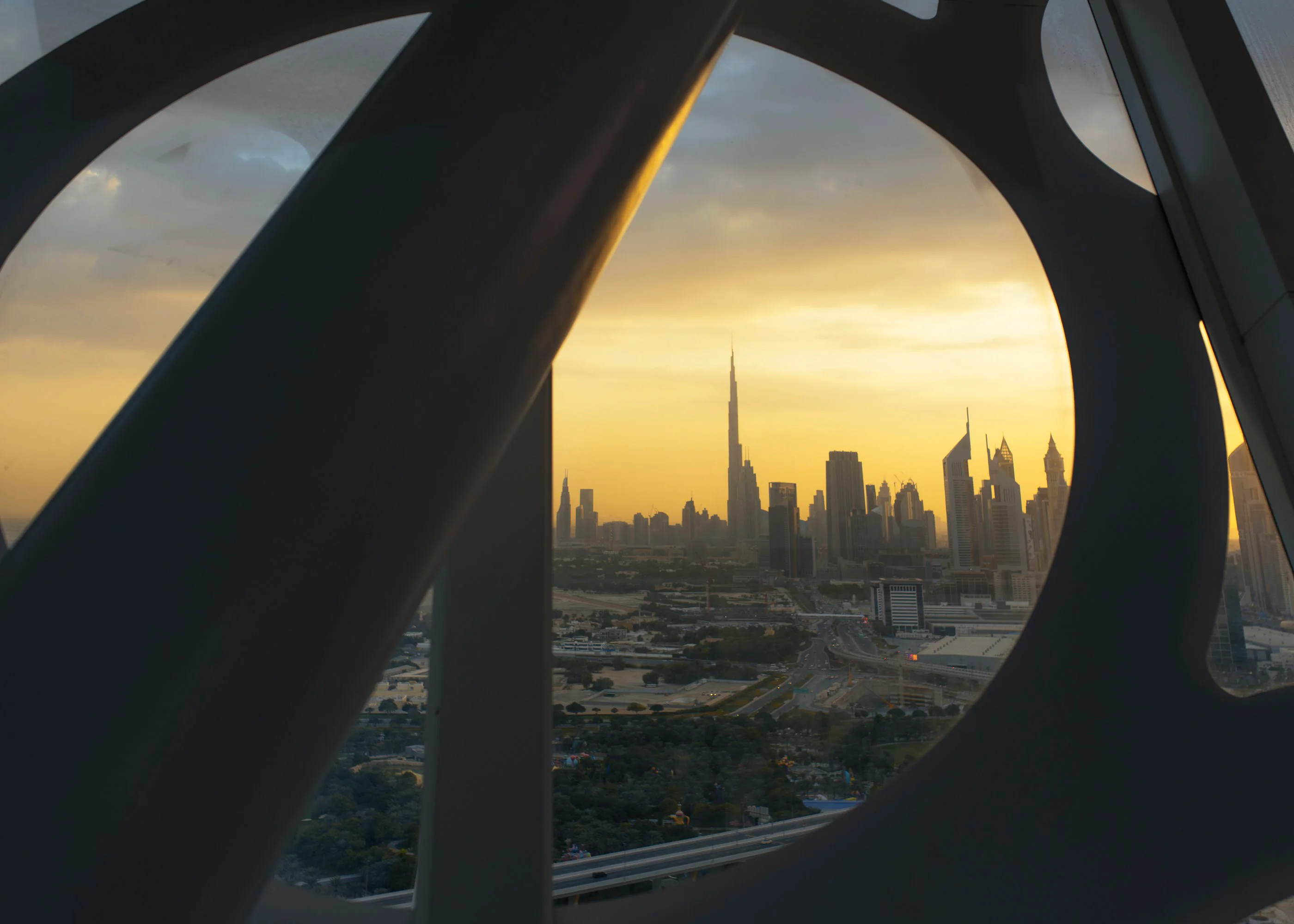 Stunning sunset view from Dubai Frame