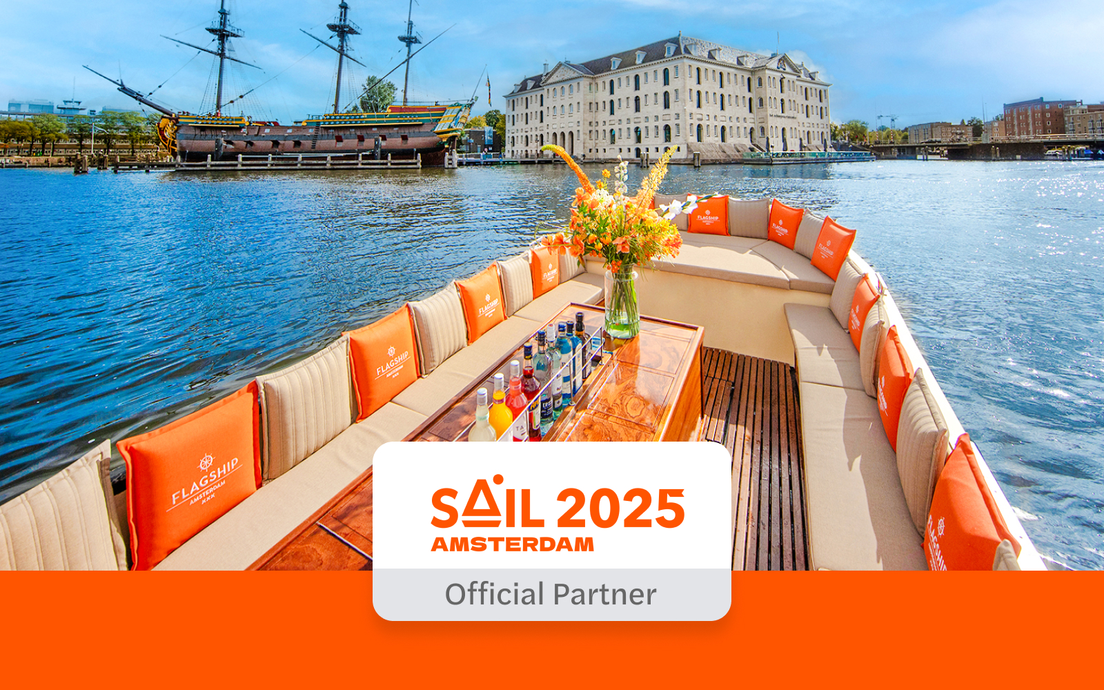 1-Hour SAIL Amsterdam Luxury Open Boat Cruise with a Drink