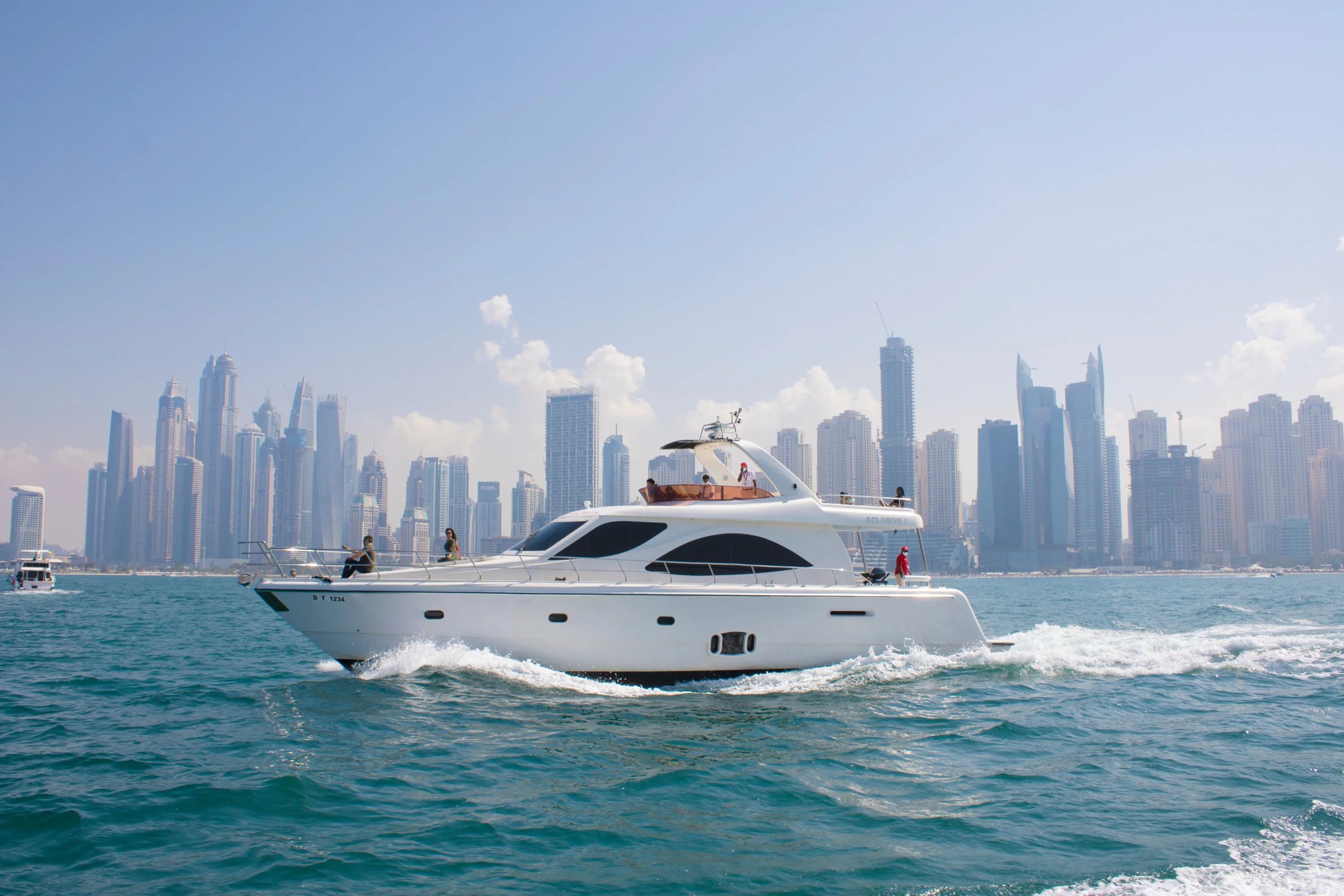 Luxury yacht cruising in Dubai's stunning waters