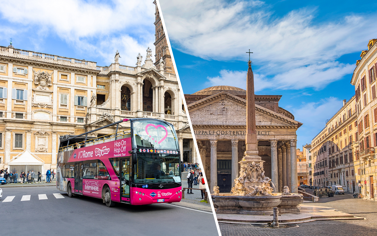 Combo (Save 15%): Rome Hop-On Hop-Off Bus Tour + Pantheon Fast-Track Tickets experience in Rome | TickYourList