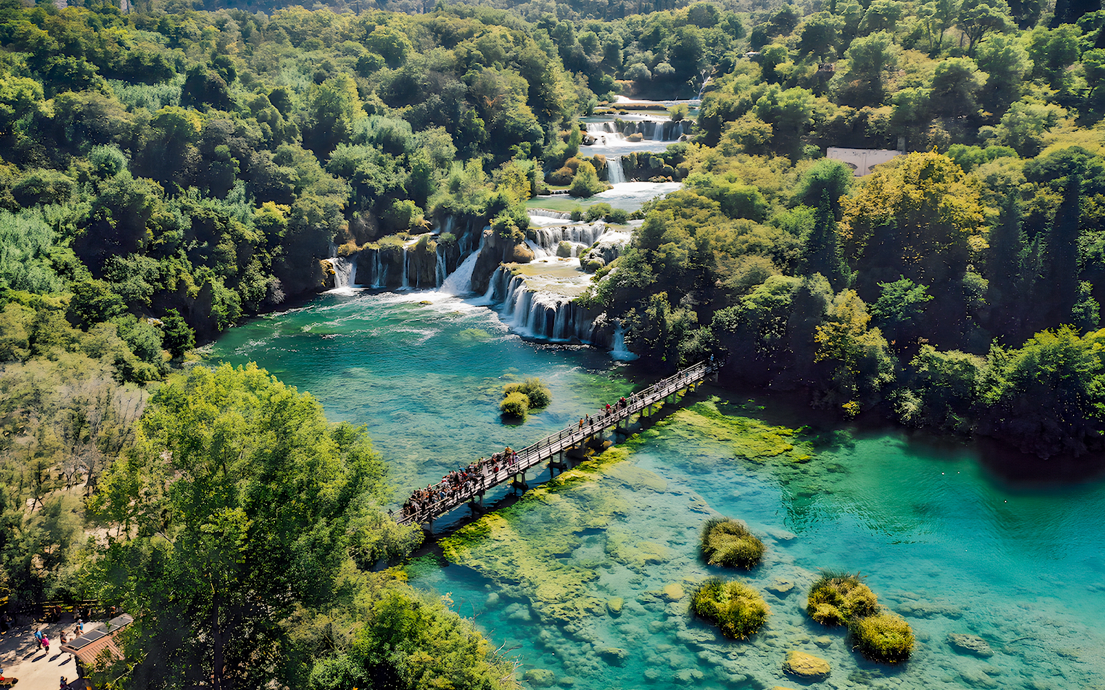 From Split: Full-Day Guided Trip to Krka National Park with Boat Ride & Wine Tasting