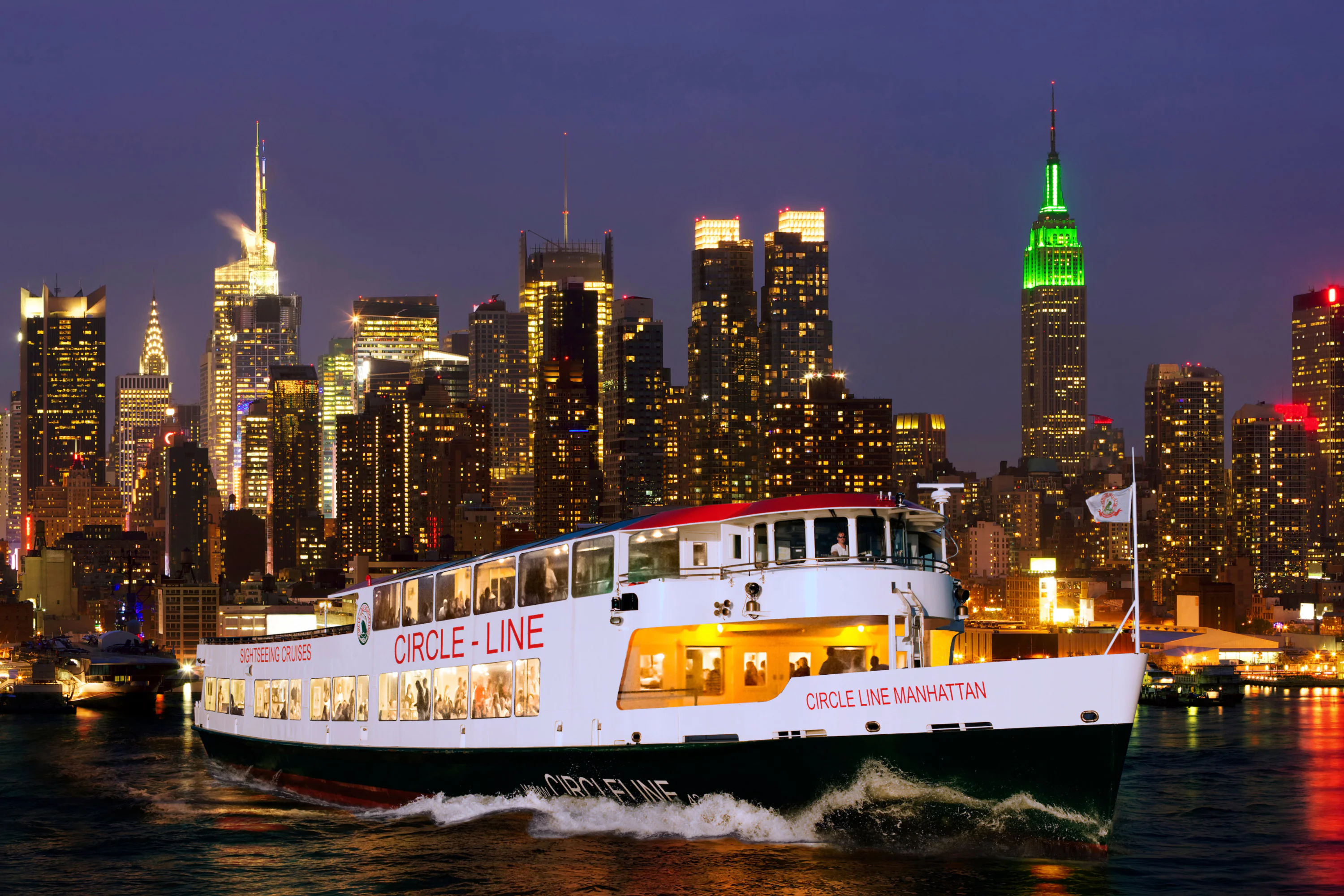 New York Harbor Lights Cruise with stunning city skyline