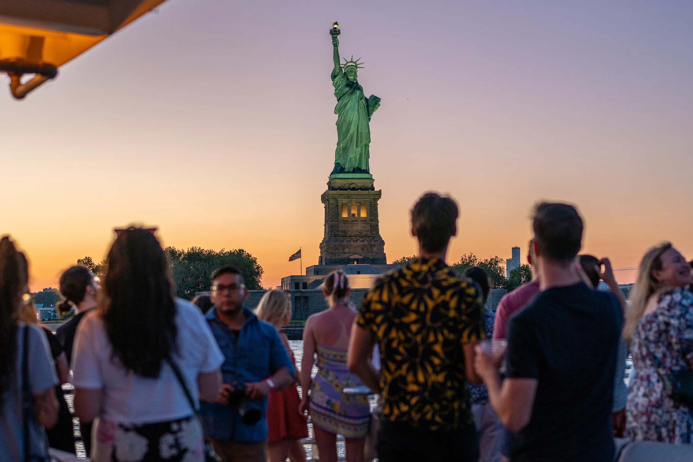 Statue of Liberty at sunset cruise in New York
