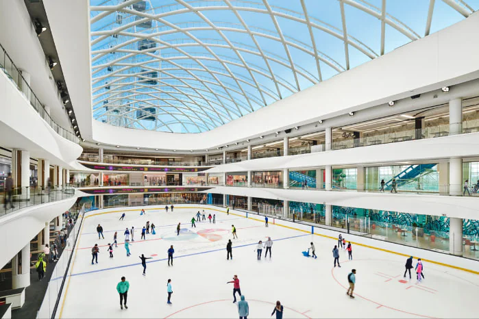 Ice skaters enjoying The Rink at American Dream, NJ